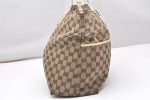 Auth GUCCI Web Sherry Line Tote Bag GG Canvas Leather 155524 Brown Junk 5108K For Discount