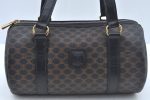 Authentic CELINE Macadam Blason Shoulder Bag Purse PVC Leather Black L0380 Fashion