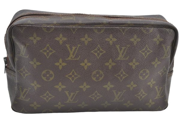 Auth Louis Vuitton Monogram Trousse Toilette 28 Clutch Hand Bag Old Model K8383 For Sale