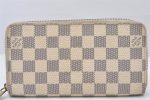 Authentic Louis Vuitton Damier Azur Zippy Wallet Long Purse N60019 LV 6196K For Cheap