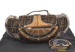 Authentic FENDI Zucca 2Way Shoulder Hand Bag Purse Canvas Leather Brown 7371K Online now