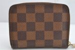 Authentic Louis Vuitton Damier Zippy Coin Purse Wallet N63070 LV 1563K For Sale