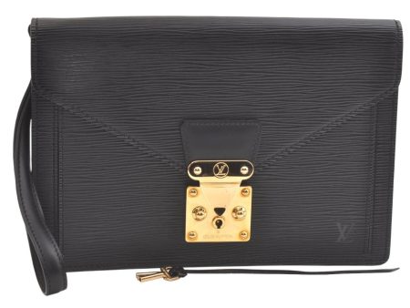 Auth Louis Vuitton Epi Pochette Sellier Dragonne Clutch Bag M52612 Black 2908K Fashion