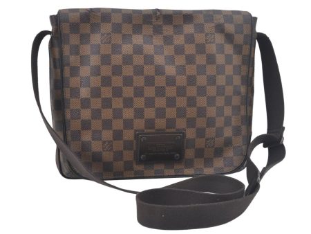 Authentic Louis Vuitton Damier Brooklyn MM Shoulder Cross Bag N51211 LV L0636 Fashion