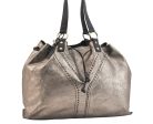 Authentic YVES SAINT LAURENT Sac Double Tote Bag Leather 168483 Silver 7071K Hot on Sale