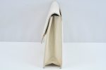 Authentic YVES SAINT LAURENT Clutch Hand Bag Purse Leather White L0270 Supply