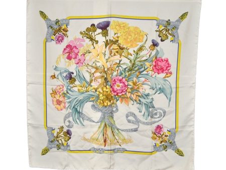 Authentic HERMES Carre 90 Scarf  REGINA  Silk White 2485K Discount