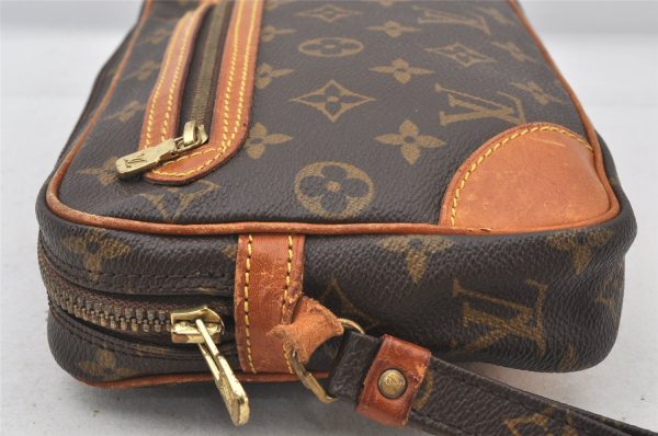 Authentic Louis Vuitton Monogram Marly Dragonne Clutch Hand Bag Old Model 6458K Hot on Sale