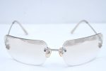 Authentic CHANEL Sunglasses CC Logos CoCo Mark Titanium Clear L0325 For Discount