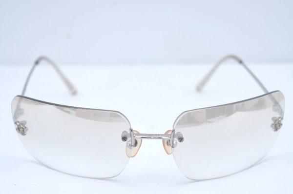 Authentic CHANEL Sunglasses CC Logos CoCo Mark Titanium Clear L0325 For Discount