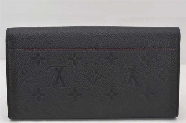 Authentic Louis Vuitton Monogram Empreinte Portefeuille Sarah Wallet Navy 6434K Supply