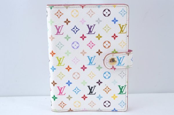 Louis Vuitton Monogram Multicolor Agenda PM Notebook Cover White Pink 2602K Online Hot Sale