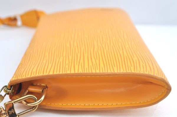 Authentic Louis Vuitton Epi Pochette Accessoires Pouch Yellow M52959 LV K8265 Fashion