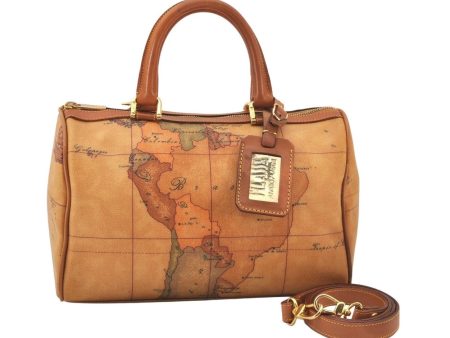 Authentic Prima Classe Geo Classic PVC Leather 2Way Hand Bag Brown 6483K Online Hot Sale