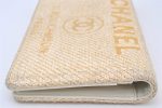 Authentic CHANEL Deauville Line CC Logo Long Wallet Straw Leather Beige 6470K Online Sale