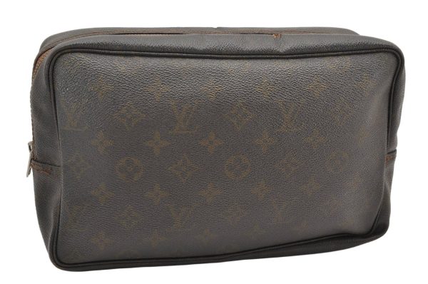 Auth Louis Vuitton Monogram Trousse Toilette 28 Clutch Hand Bag Old Model 3294K Hot on Sale