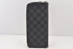 Authentic Louis Vuitton Damier Graphite Zippy Wallet Vertical N63095 LV 6277K Online now