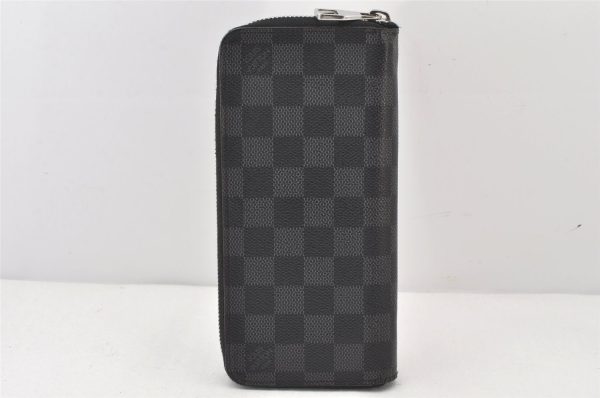 Authentic Louis Vuitton Damier Graphite Zippy Wallet Vertical N63095 LV 6277K Online now