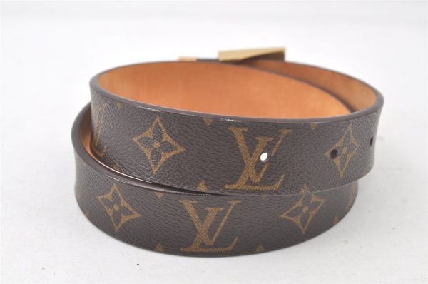 Auth Louis Vuitton Monogram Ceinture Carre 70cm 27.6  M6800 Leather Belt 7551K Online now