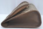 Authentic GUCCI Web Sherry Line GG Clutch Bag PVC Leather Brown Junk L0591 on Sale