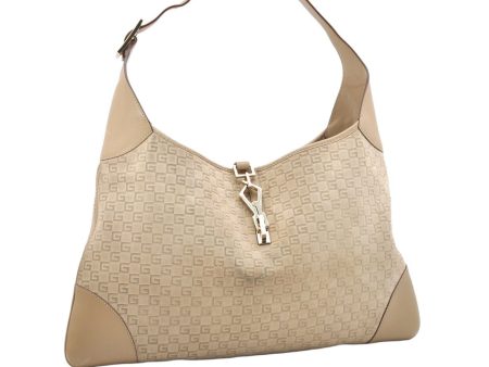 Auth GUCCI Square GG Kandinsky Shoulder Bag Suede Leather 0014075 Beige 6283K Cheap