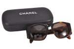 Auth CHANEL Matelasse Sunglasses Tortoise Shell CC 01450 Plastic Brown 2945K Online now