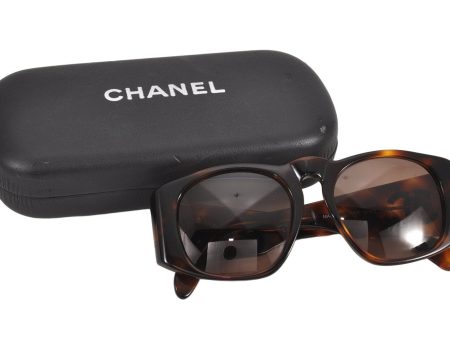 Auth CHANEL Matelasse Sunglasses Tortoise Shell CC 01450 Plastic Brown 2945K Online now