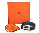 Authentic HERMES Constance Leather Belt Size 75cm 29.5  Black Navy Box 3070K Cheap