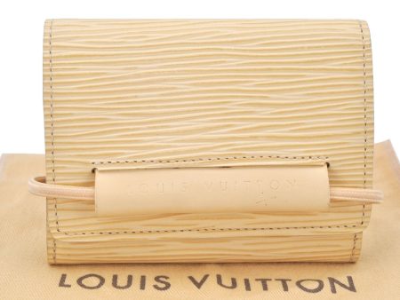 Auth Louis Vuitton Epi Porte Monnaie Elastic Trifold Wallet M6366A Beige 4111K Supply