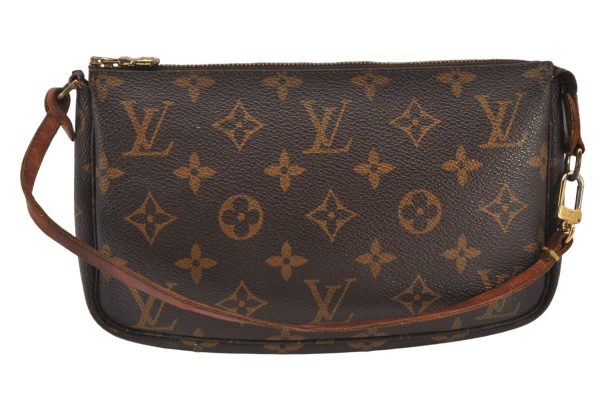 Authentic Louis Vuitton Monogram Pochette Accessoires Pouch M51980 LV 7410K For Sale