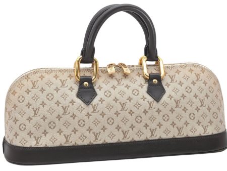 Auth Louis Vuitton Monogram Mini Alma Ron Hand Bag Khaki Beige M92206 LV 4536K on Sale