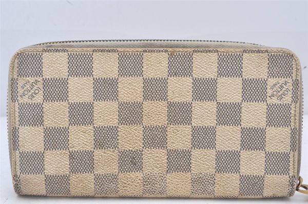 Authentic Louis Vuitton Damier Azur Zippy Wallet Long Purse N60019 LV 6498K Supply