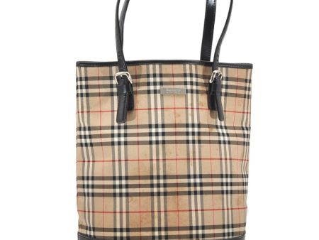 Auth Burberrys BLUE LABEL Check Shoulder Tote Bag Canvas Leather Beige 4208K Online