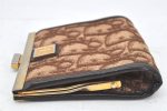 Authentic Christian Dior Trotter Coin Case Purse Canvas Leather Brown 3957K Sale