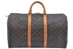 Authentic Louis Vuitton Monogram Keepall 50 Travel Boston Bag M41426 LV L0318 For Sale