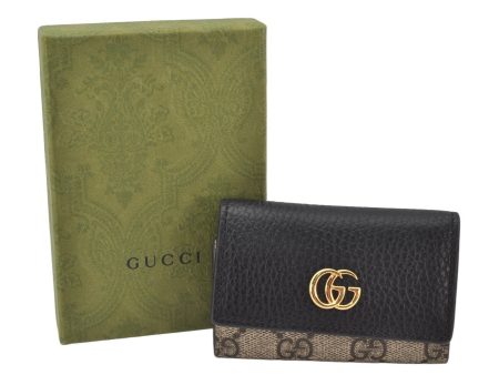 Auth GUCCI GG Marmont 6 Hooks Key Case GG PVC Leather 456118 Brown Box 4654K For Sale