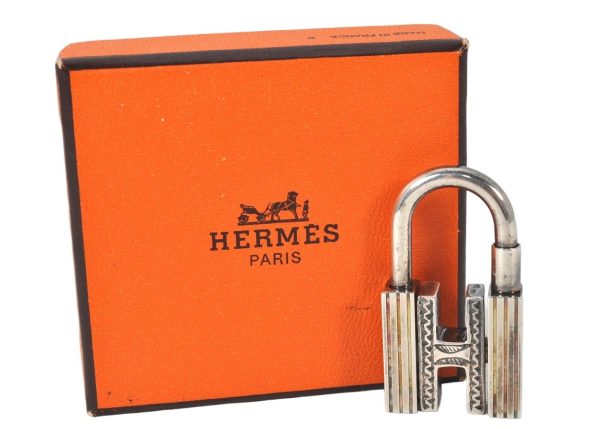 Authentic HERMES TOUAREG Cadena Padlock Silver 925 Box 4716K For Discount