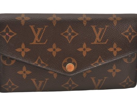 Authentic Louis Vuitton Monogram Portefeuille Sarah Long Wallet M62234 LV 6456K on Sale