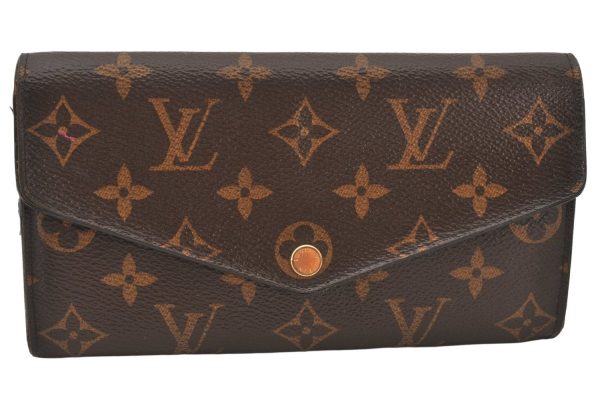 Authentic Louis Vuitton Monogram Portefeuille Sarah Long Wallet M62234 LV 6456K on Sale