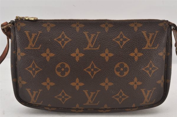 Authentic Louis Vuitton Monogram Pochette Accessoires Pouch M51980 LV 7410K For Sale