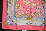 Authentic HERMES Carre 90 Scarf  TROPIOUES   Silk Pink 5204K Cheap