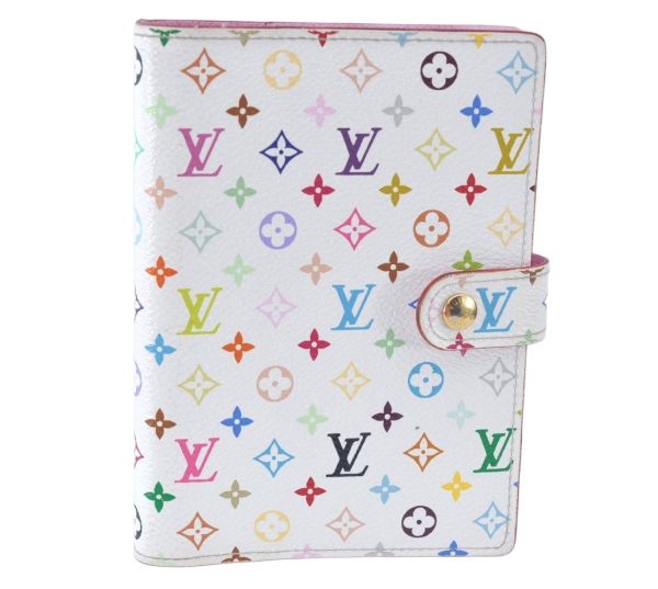 Louis Vuitton Monogram Multicolor Agenda PM Notebook Cover White Pink 2602K Online Hot Sale