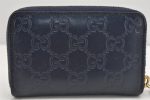 Authentic GUCCI Guccissima Coin Purse Case GG Leather 447939 Navy Blue 1892K on Sale