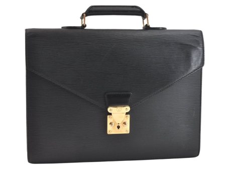 Authentic Louis Vuitton Epi Serviette Conseiller Briefcase Black M54422 LV 6836K Hot on Sale