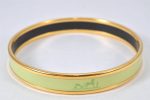 Authentic HERMES Email PM Bangle Horse Carriage Motif Gold Light Green 4198K Hot on Sale