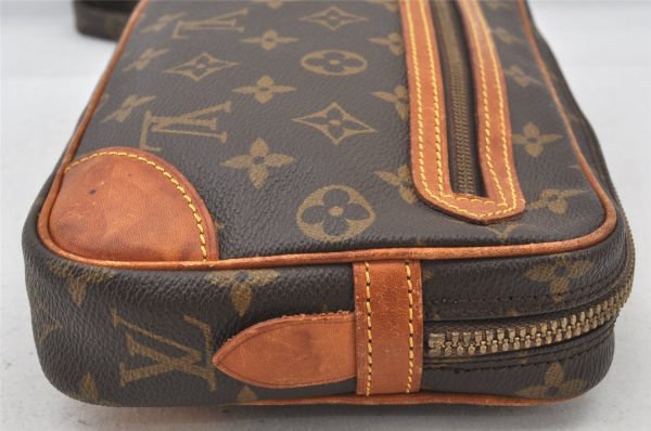 Authentic Louis Vuitton Monogram Marly Dragonne Clutch Hand Bag Old Model 6458K Hot on Sale