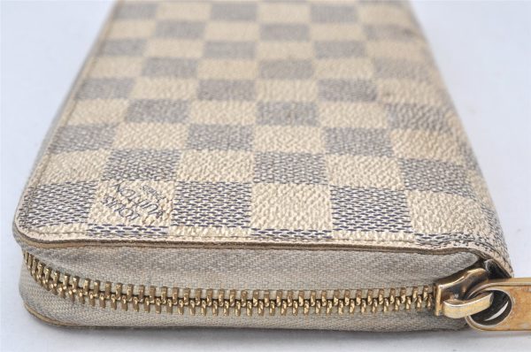 Authentic Louis Vuitton Damier Azur Zippy Wallet Long Purse N60019 LV 6498K Supply