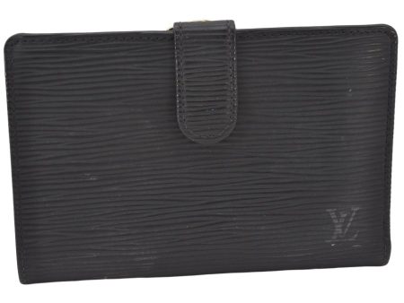 Auth Louis Vuitton Epi Porte Monnaie Billets Viennois Wallet M63242 Black 4814K Online Sale