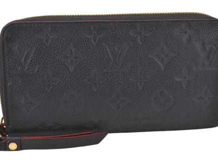 Authentic Louis Vuitton Monogram Empreinte Zippy Wallet Navy M62121 LV 6488K Fashion