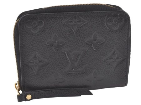 Authentic Louis Vuitton Monogram Empreinte Zippy Coin Purse M60574 Black 6468K Fashion